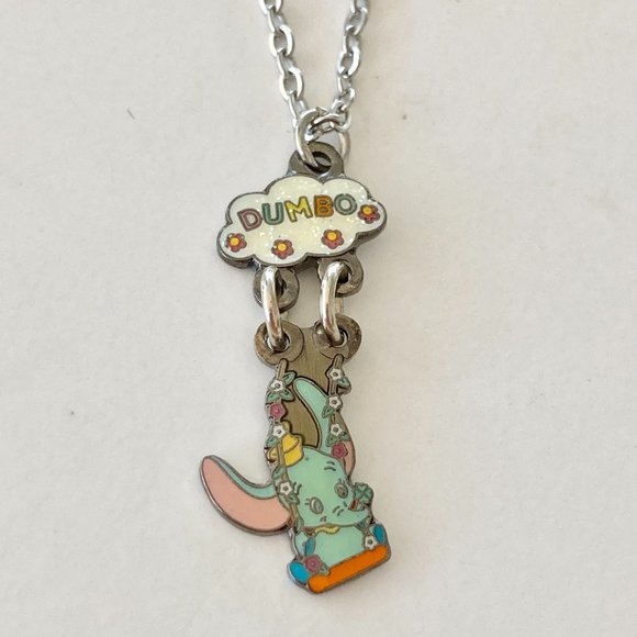 Vintage Disney Dumbo Elephant Charm Necklace 18" Disneyana Disneyland Stamped - Picture 2 of 9